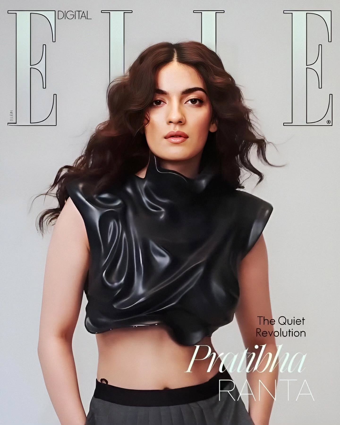 elle india digital cover: pratibha ranta in a devanshi jain sculptural top