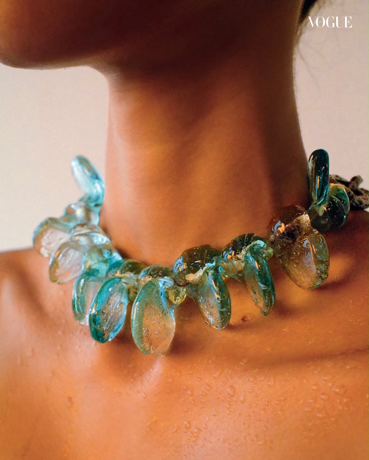 vogue india, september–october 2025: sculptural necklace 03 by devanshi jain, in glass